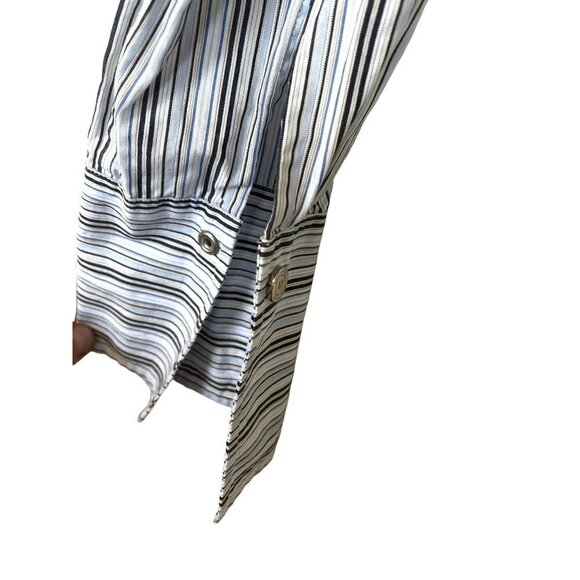 Michael Kors Preppy Long Sleeve Striped Button Down 12 - Picture 3 of 8